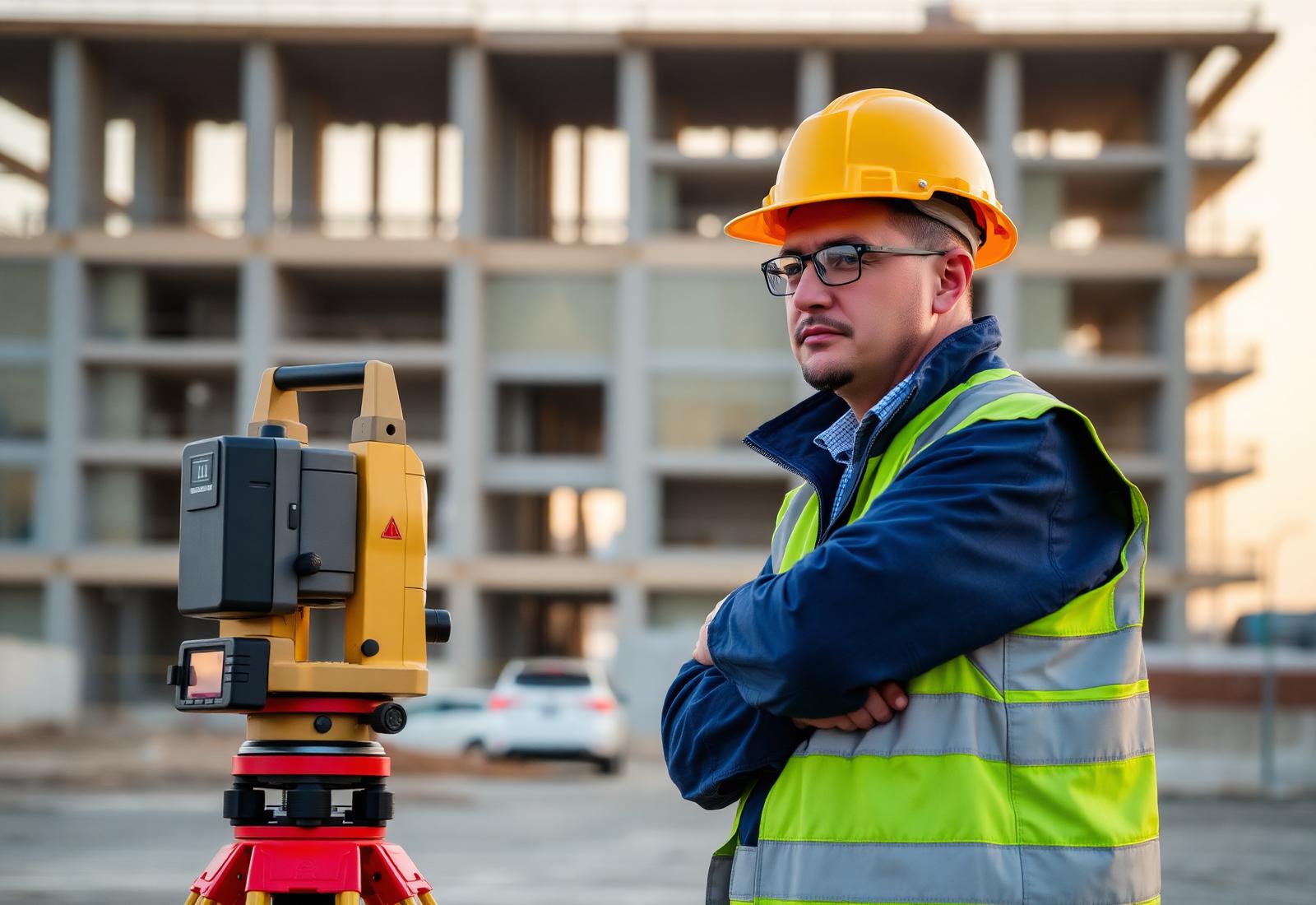 Surveyor on site
